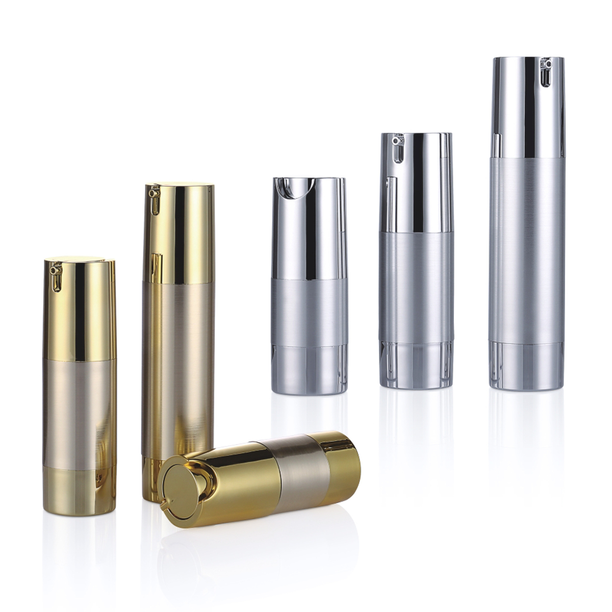 15 ml 20 ml 30 ml Roller Gold Srebrna Butelka z pompą balsamową z głowicą kształtu L05