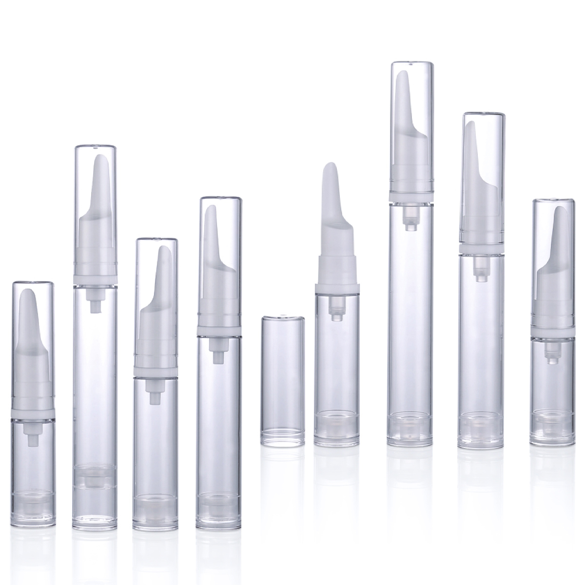 5 ml 10 ml 12 ml 15 ml cylindrów biały/przezroczysty Airless Pump Rurka kosmetyczna butelka bez powietrza krem ​​do oczu Y01